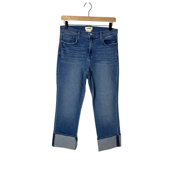 L'AGENCE Camila High Rise Cropped Jeans Cuff Size 28 - Picture 2 of 9